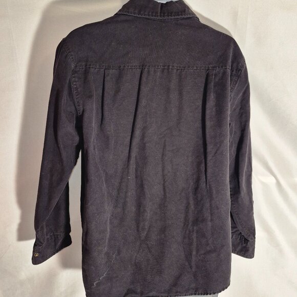 BASIC EDITIONS denim jacket, black, 100% Cotton, metal buttons, lined. size MED. - Picture 13 of 16